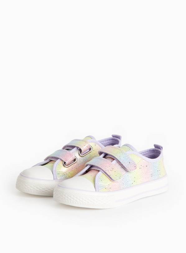 Rainbow Glitter Twin Strap Trainers 9 Infant